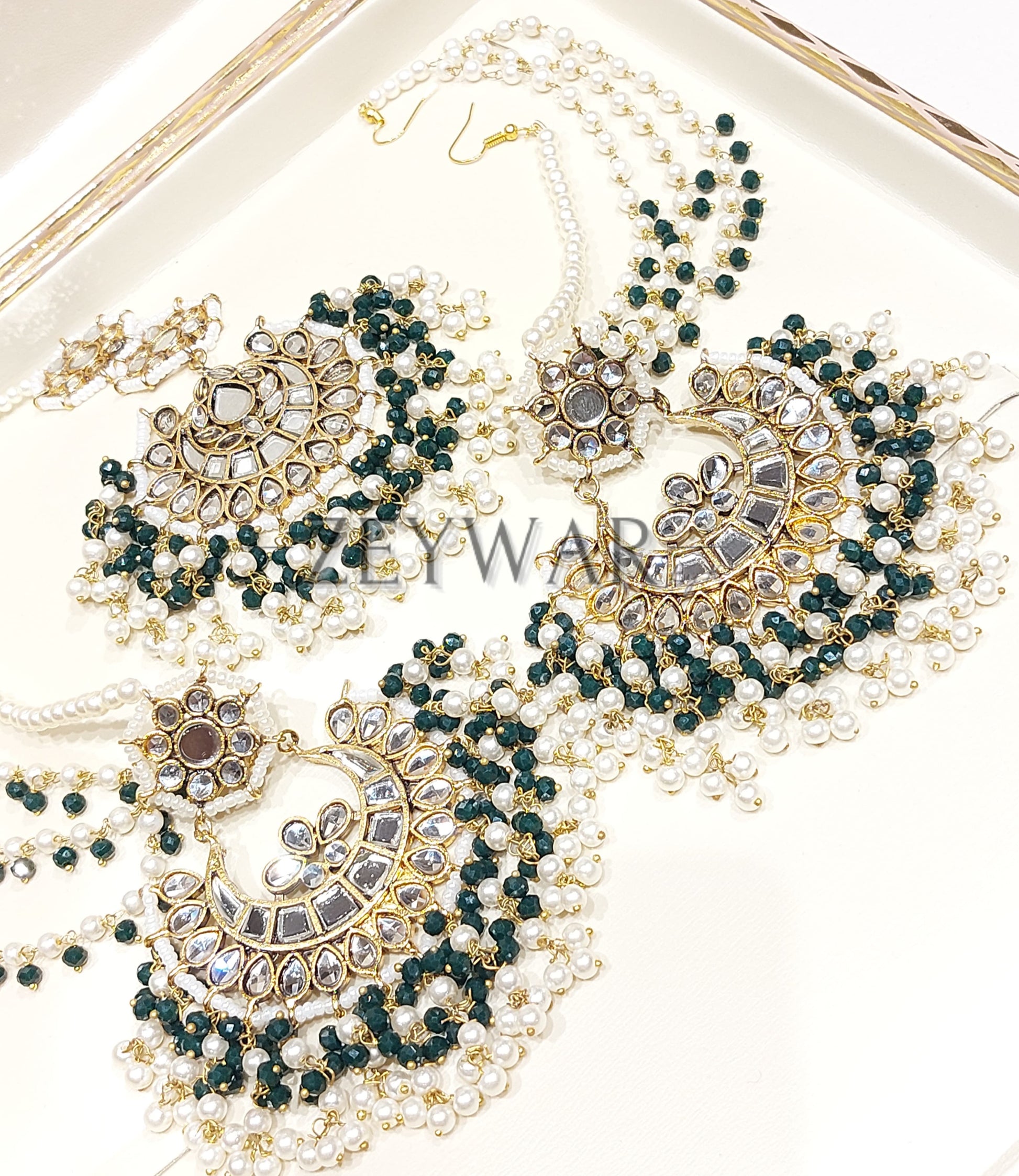 UROOJ | Pakistani Style Kundan Earring & Tikka