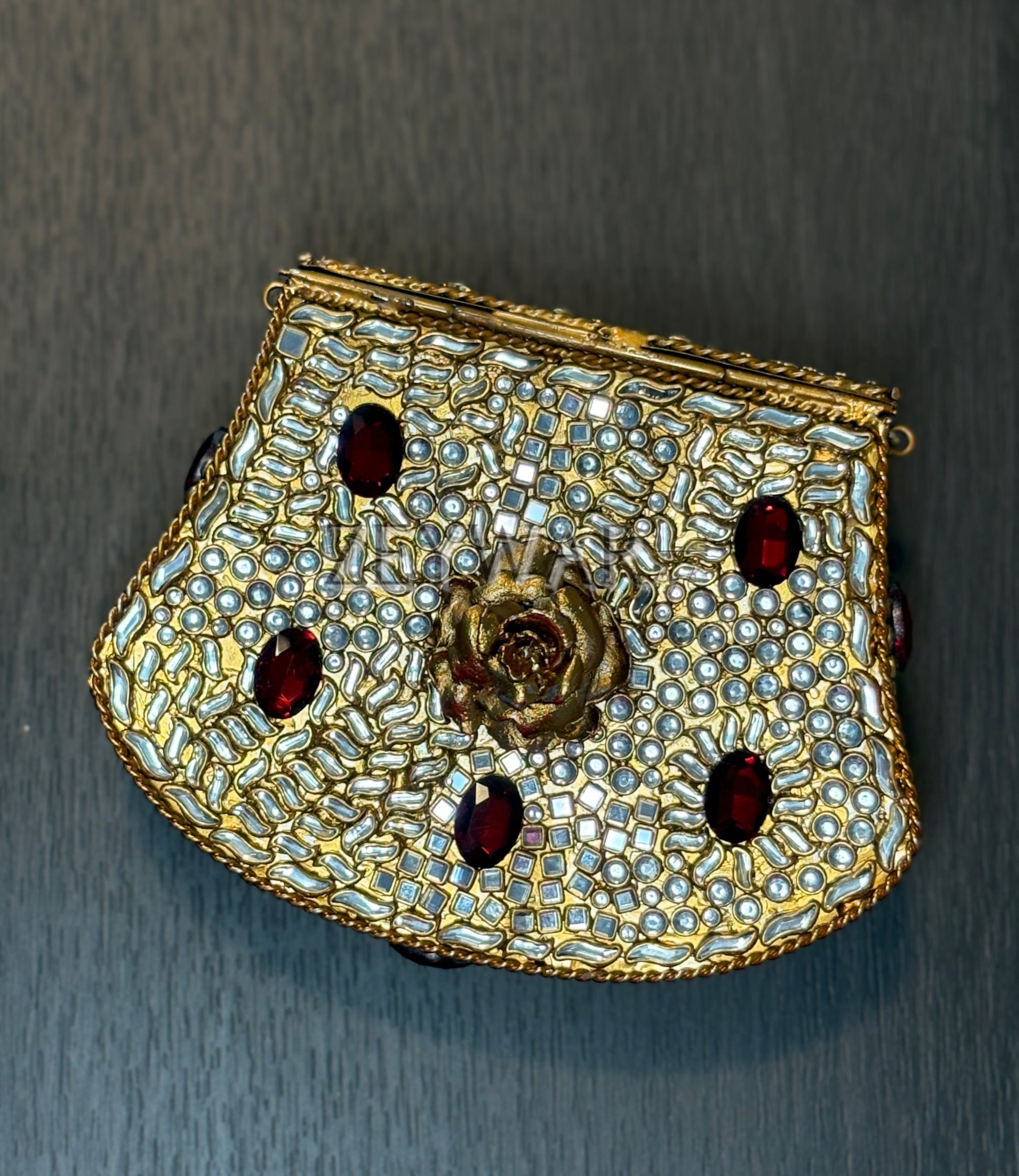 SUMAYRA | Small Metal & Kundan Clutch
