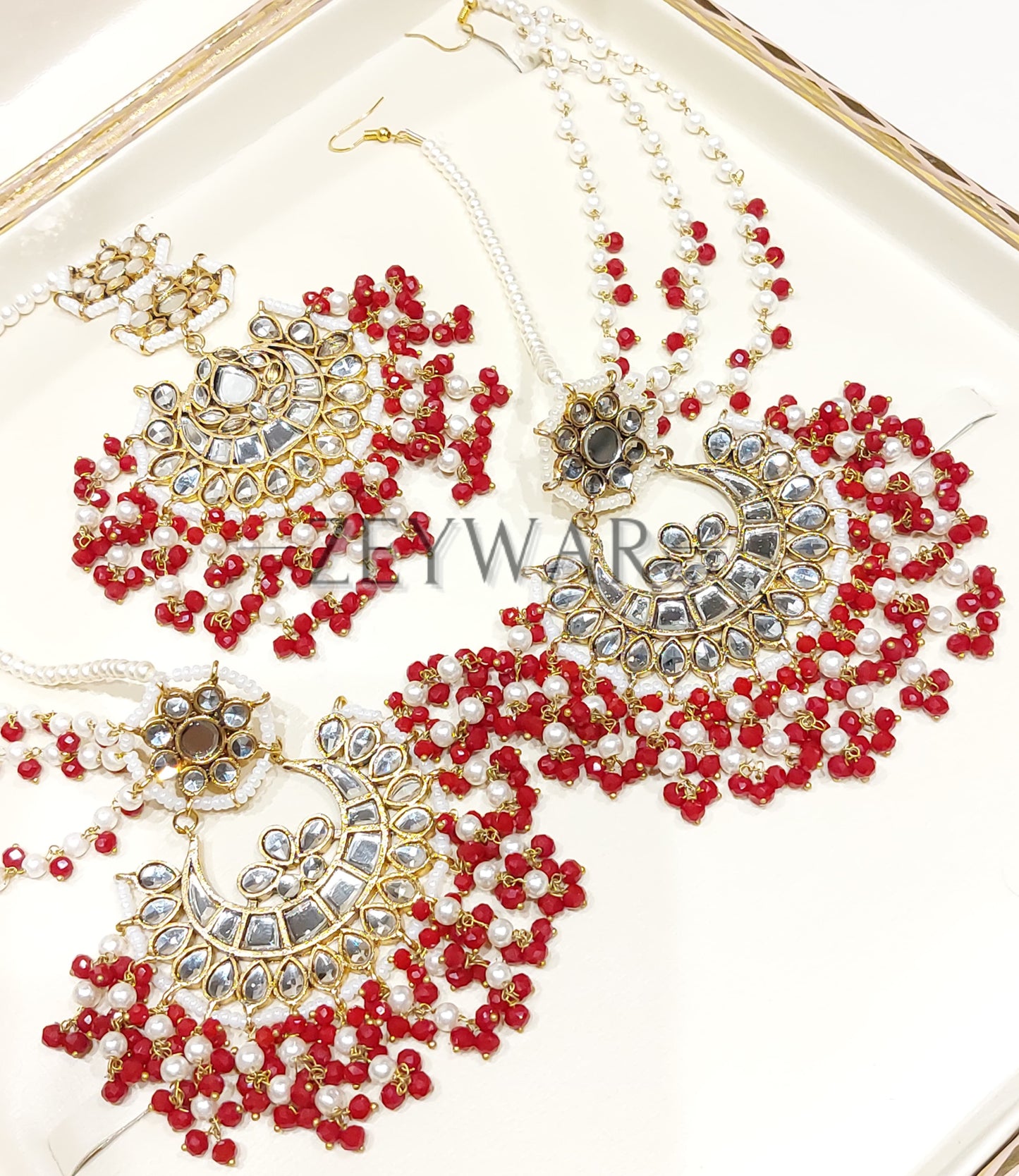 UROOJ | Pakistani Style Kundan Earring & Tikka