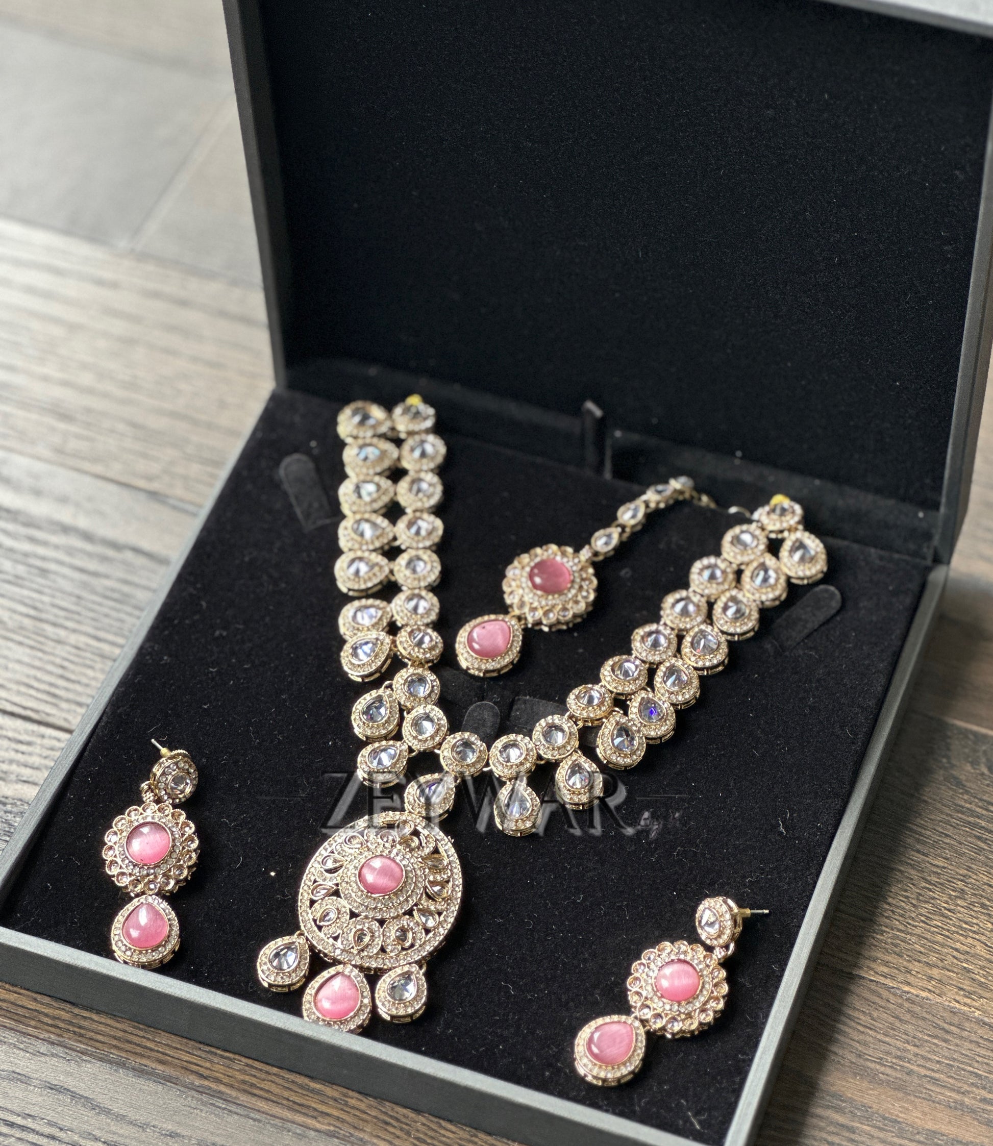 REEM | AD & Polki Set with Earrings & Tikka