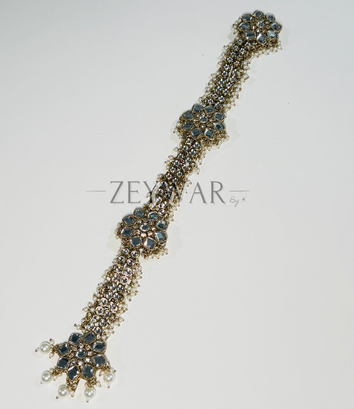 MEESHA | Floral Detail Kundan Braid Accessory