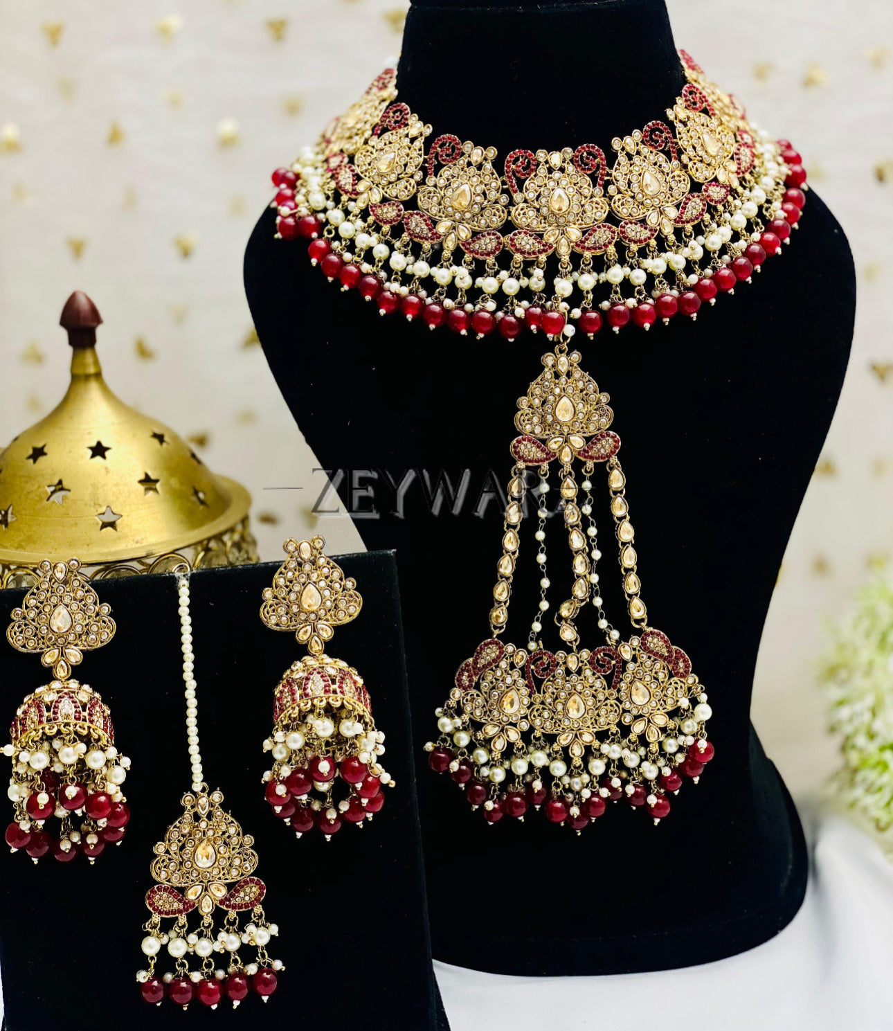 HENNA | Polki Bridal Set with Statement Jhoomar