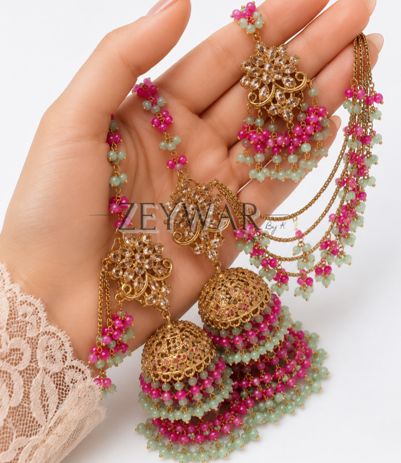 ANAHITA | Gold-plated Double Layer Jhumki’s & Tikka
