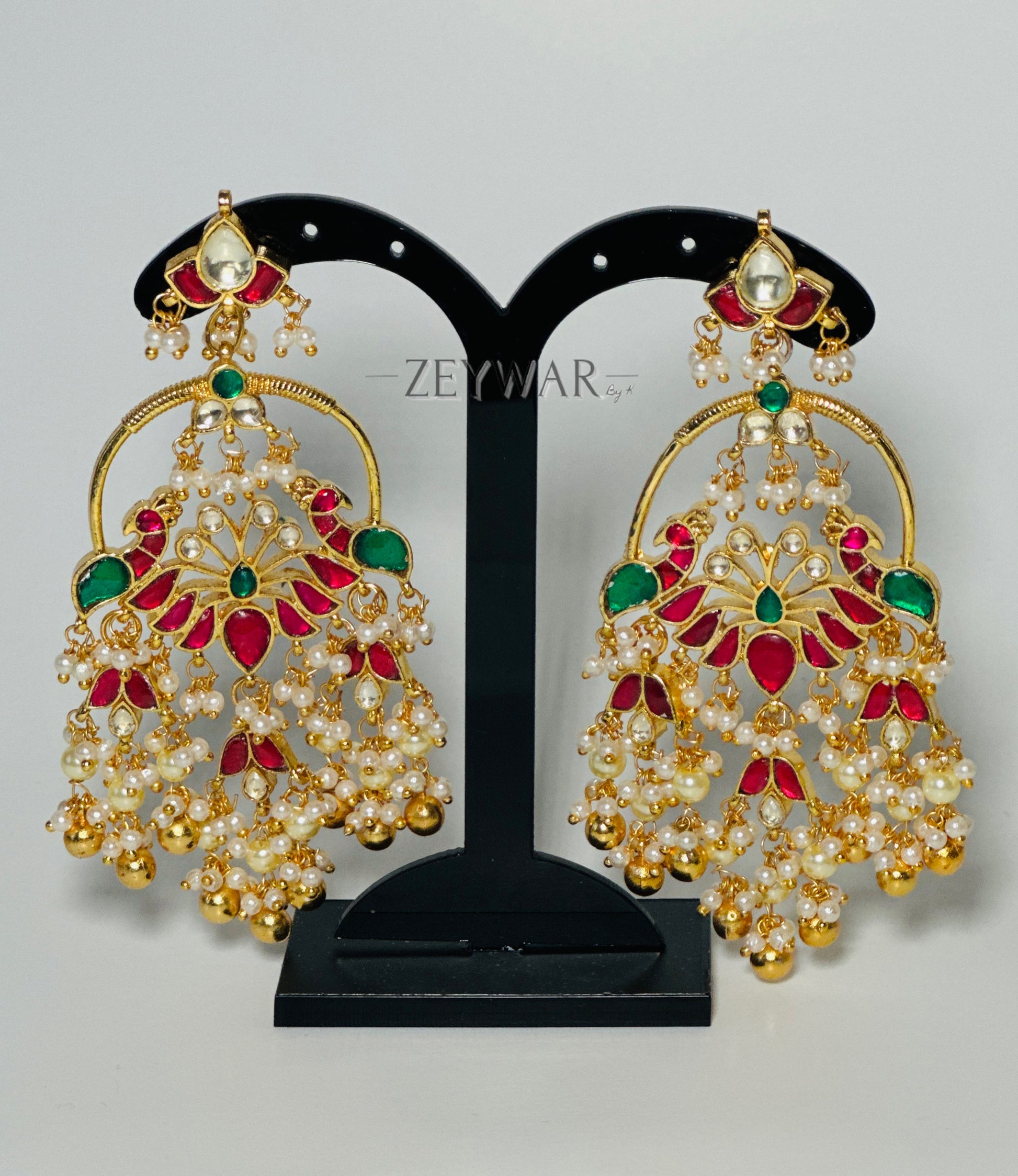 SYMA | Pachi Kundan Statement Earrings, Gold-Plated