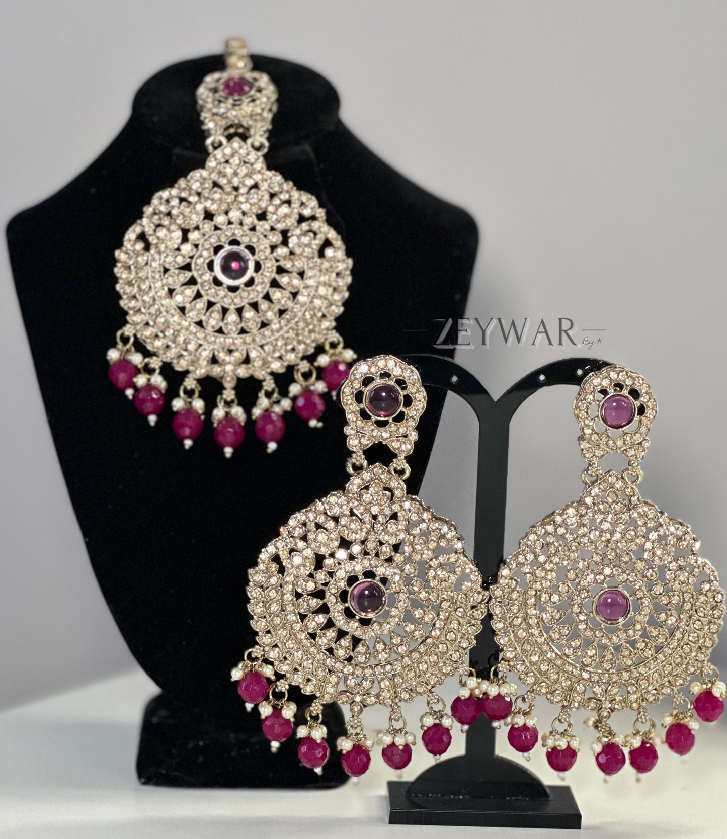 HALIMA | AD Raani Haar with Oversized Earrings & Tikka