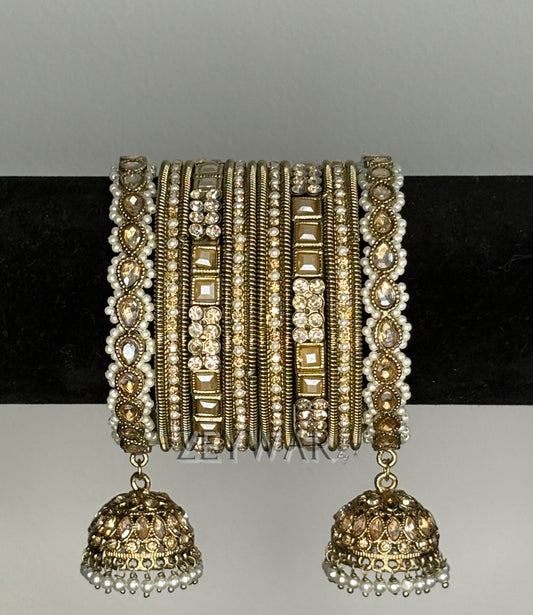 HANAN | POLKI Bridal/Semi-Bridal Bangles with Jhumkey