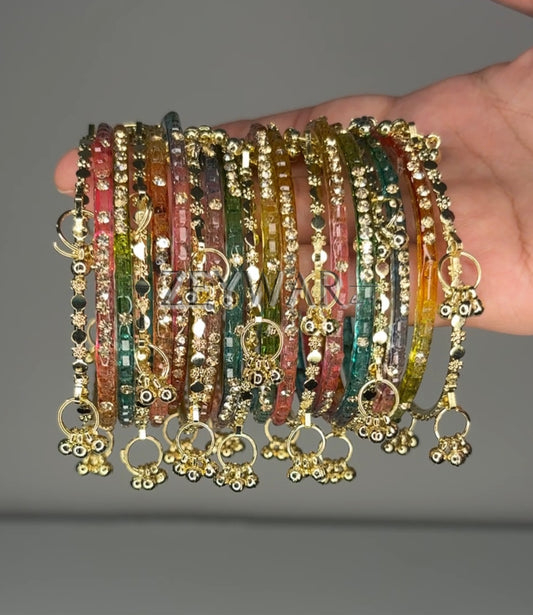 MUBEENA | Multicolour | Glass & Kashmiri Bangles
