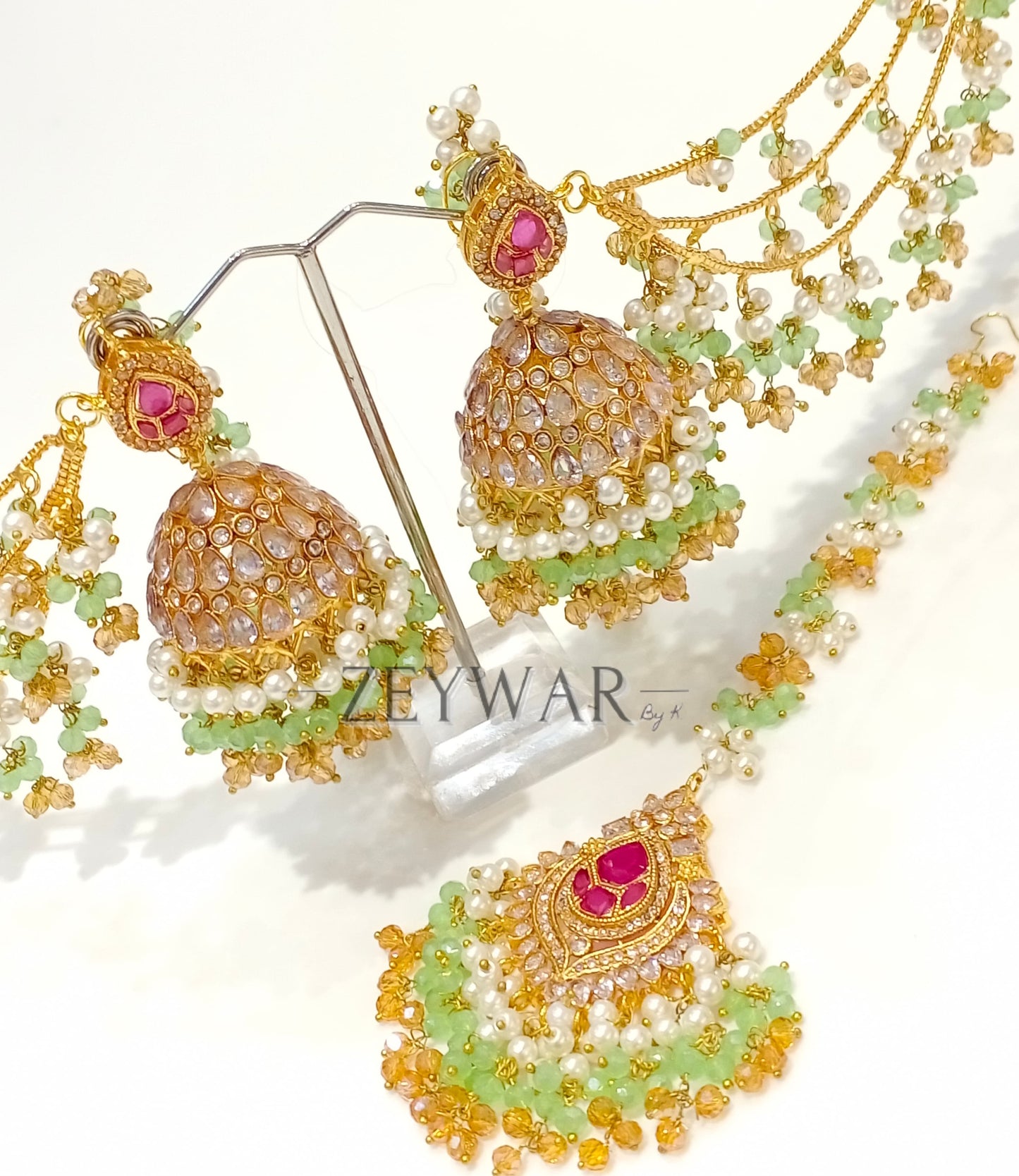 FATIM | Gold Plated Earring & Tikka