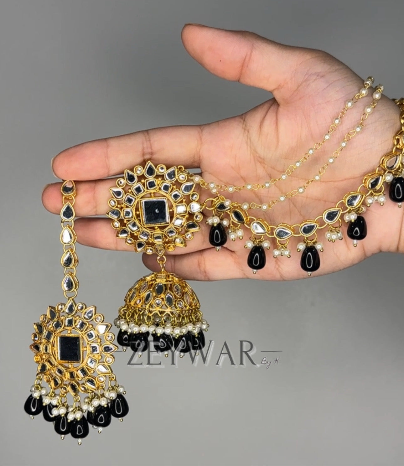SAMARA | Mirror Earrings with Saharey & Tikka