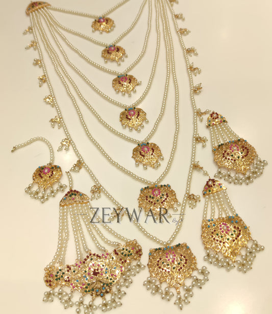 KAREEMA | Seven Layer Jadau Mala Set