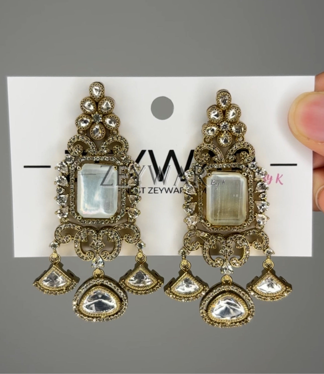 SHIFA | Moissanite Earrings with Victorian Polish