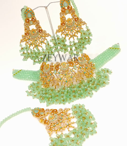 SUNAINA | AD Set with Earrings & Tikka