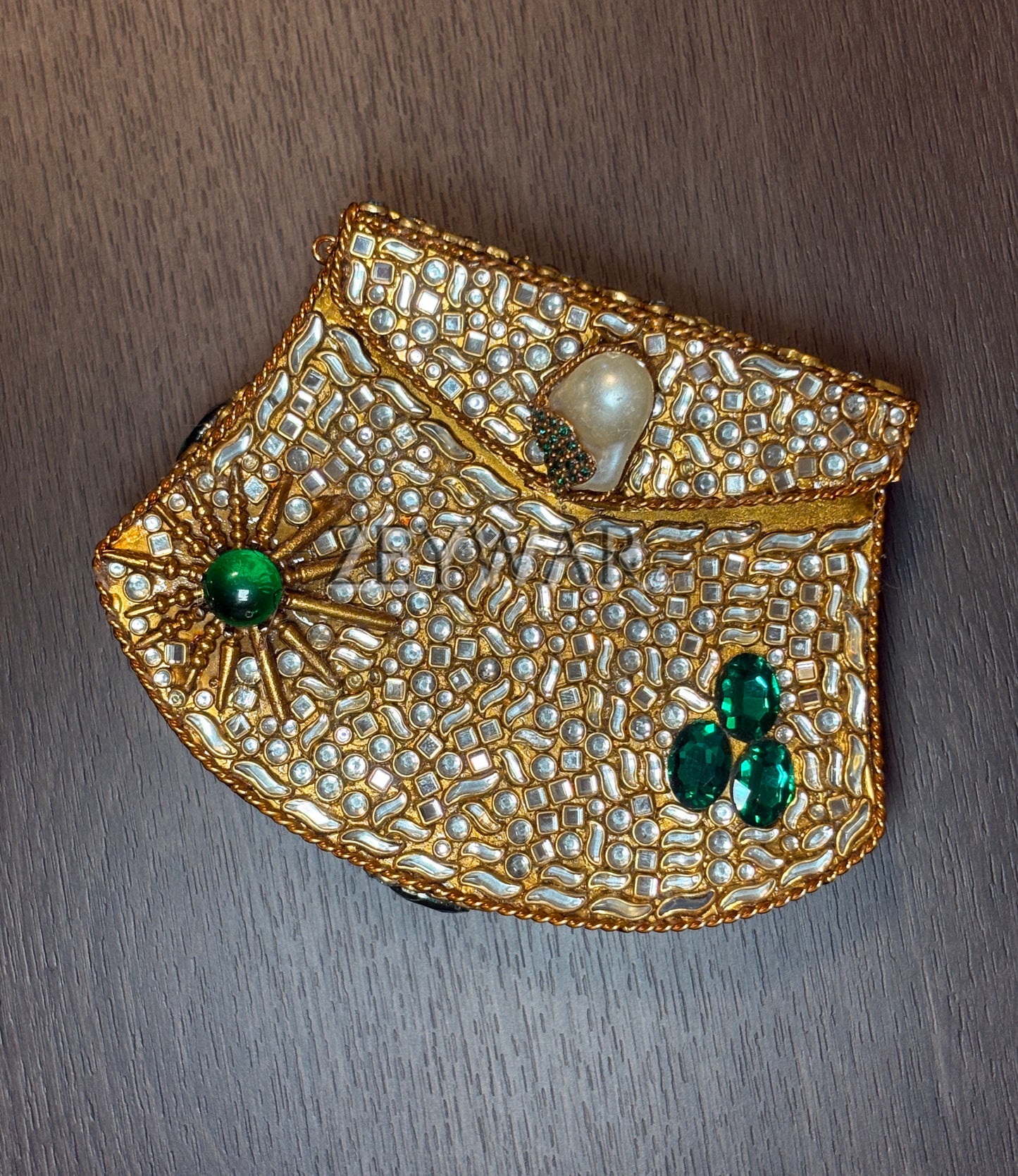 RESHMA | Small Metal & Kundan Clutch