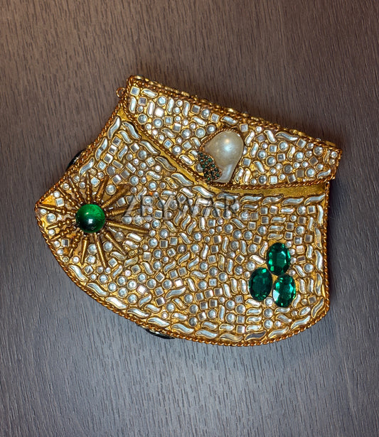 RESHMA | Small Metal & Kundan Clutch