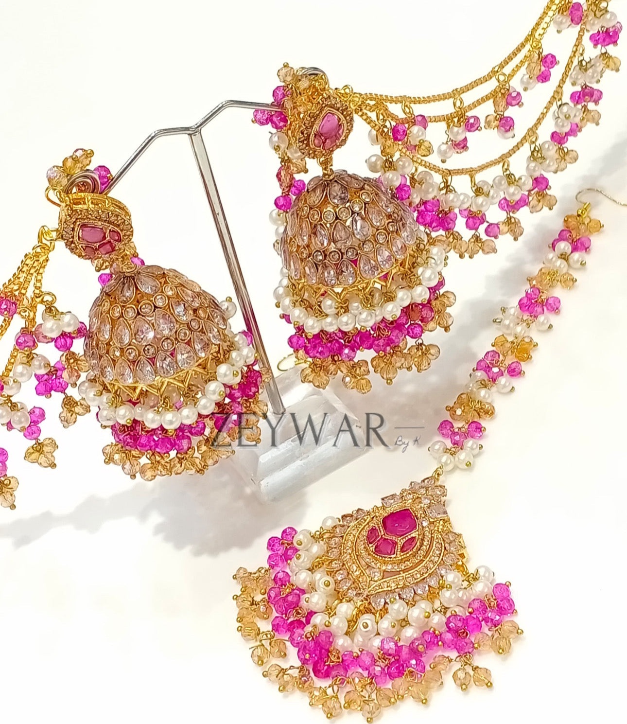 FATIM | Gold Plated Earring & Tikka
