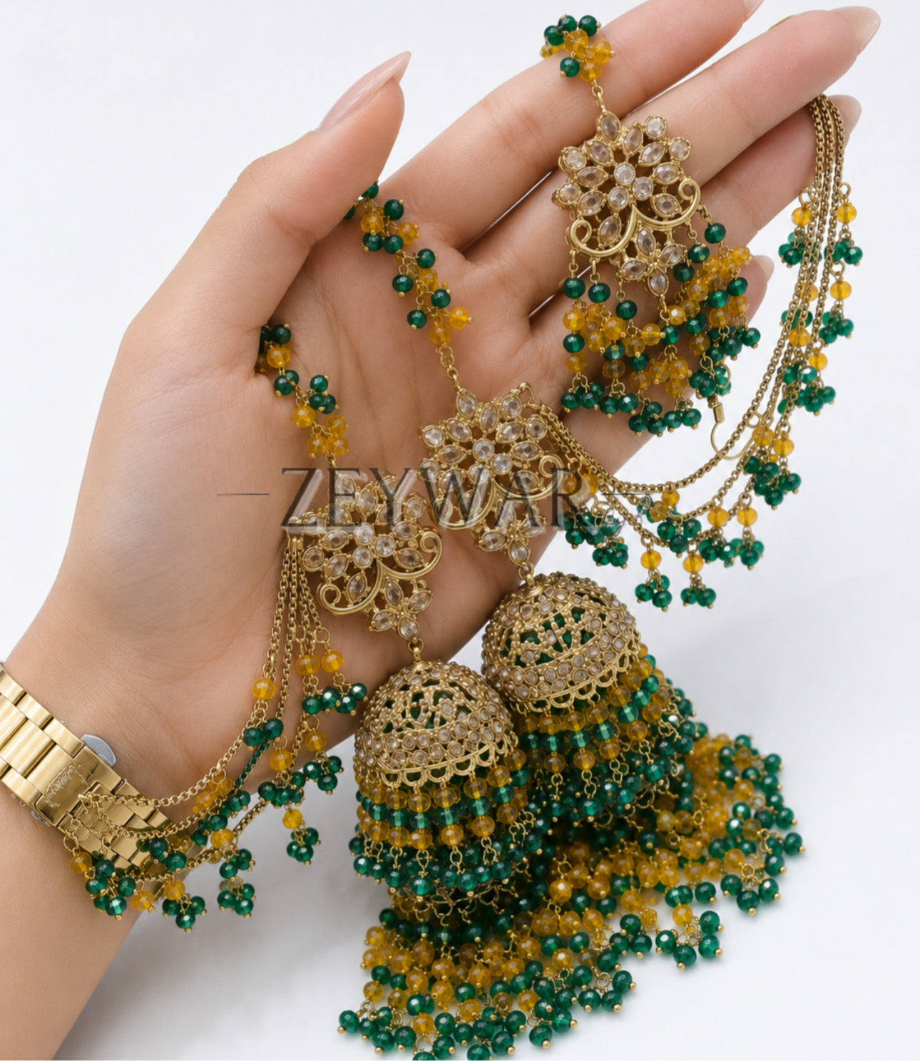 ANAHITA | Gold-plated Double Layer Jhumki’s & Tikka