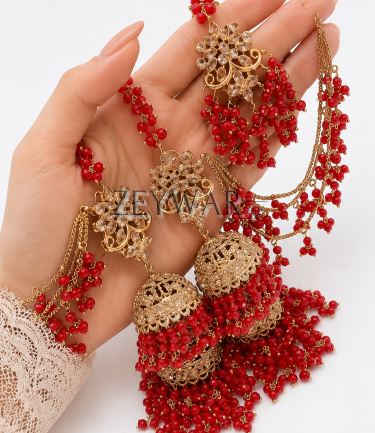 ANAHITA | Gold-plated Double Layer Jhumki’s & Tikka