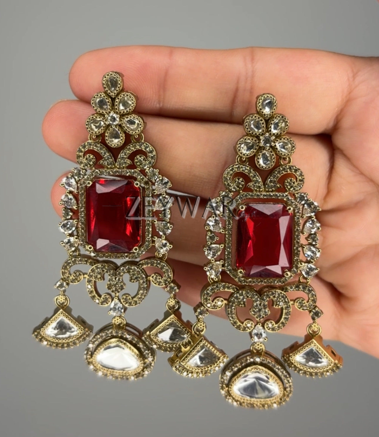 SHIFA | Moissanite Earrings with Victorian Polish