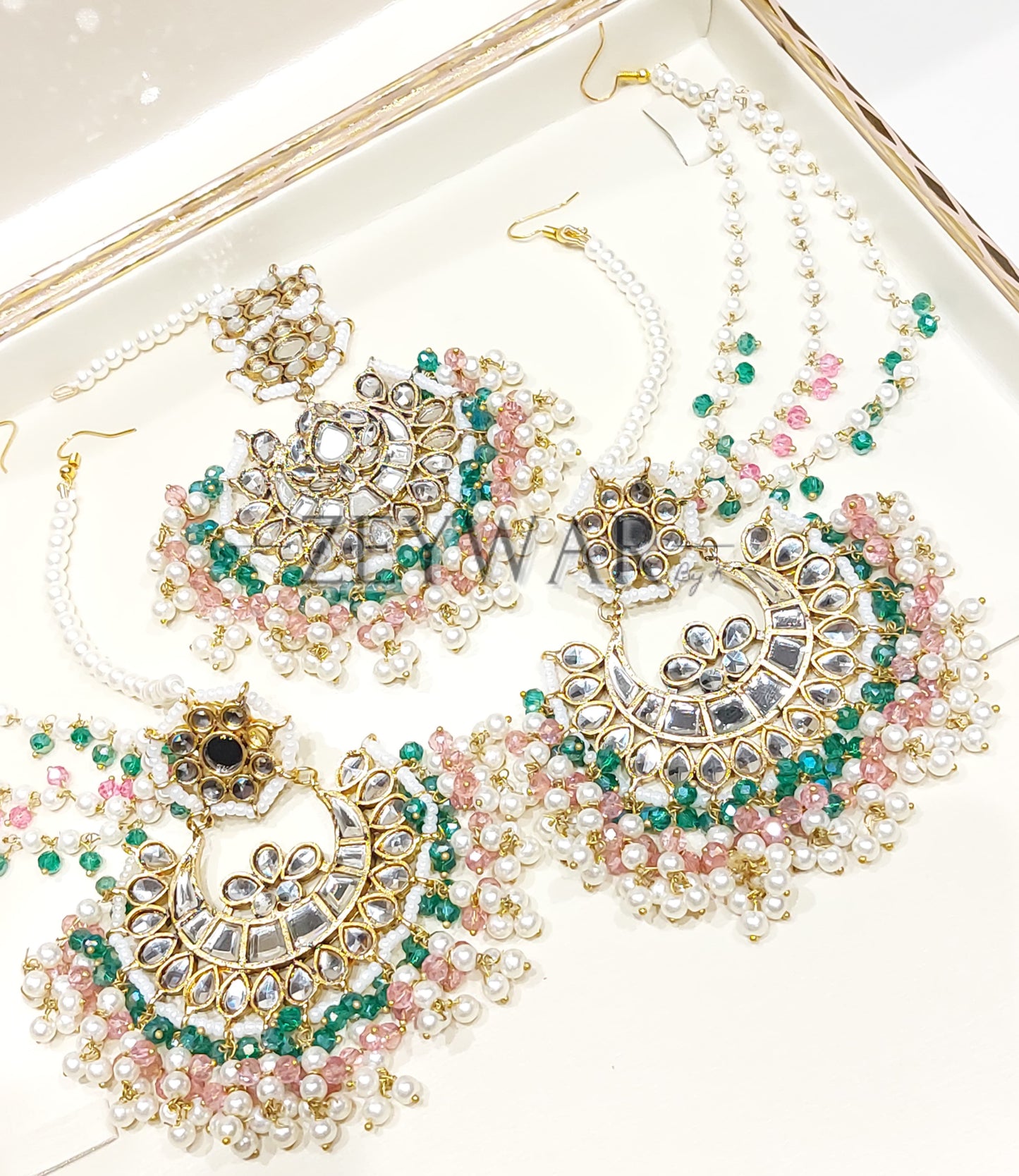 UROOJ | Pakistani Style Kundan Earring & Tikka
