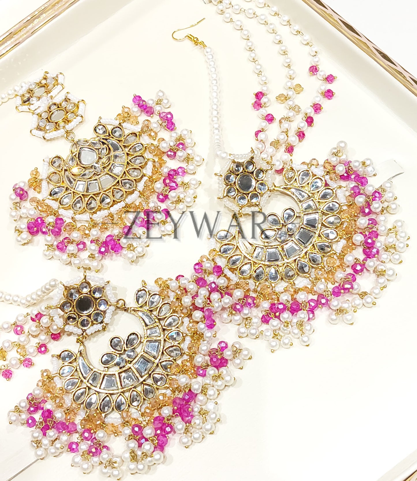 UROOJ | Pakistani Style Kundan Earring & Tikka