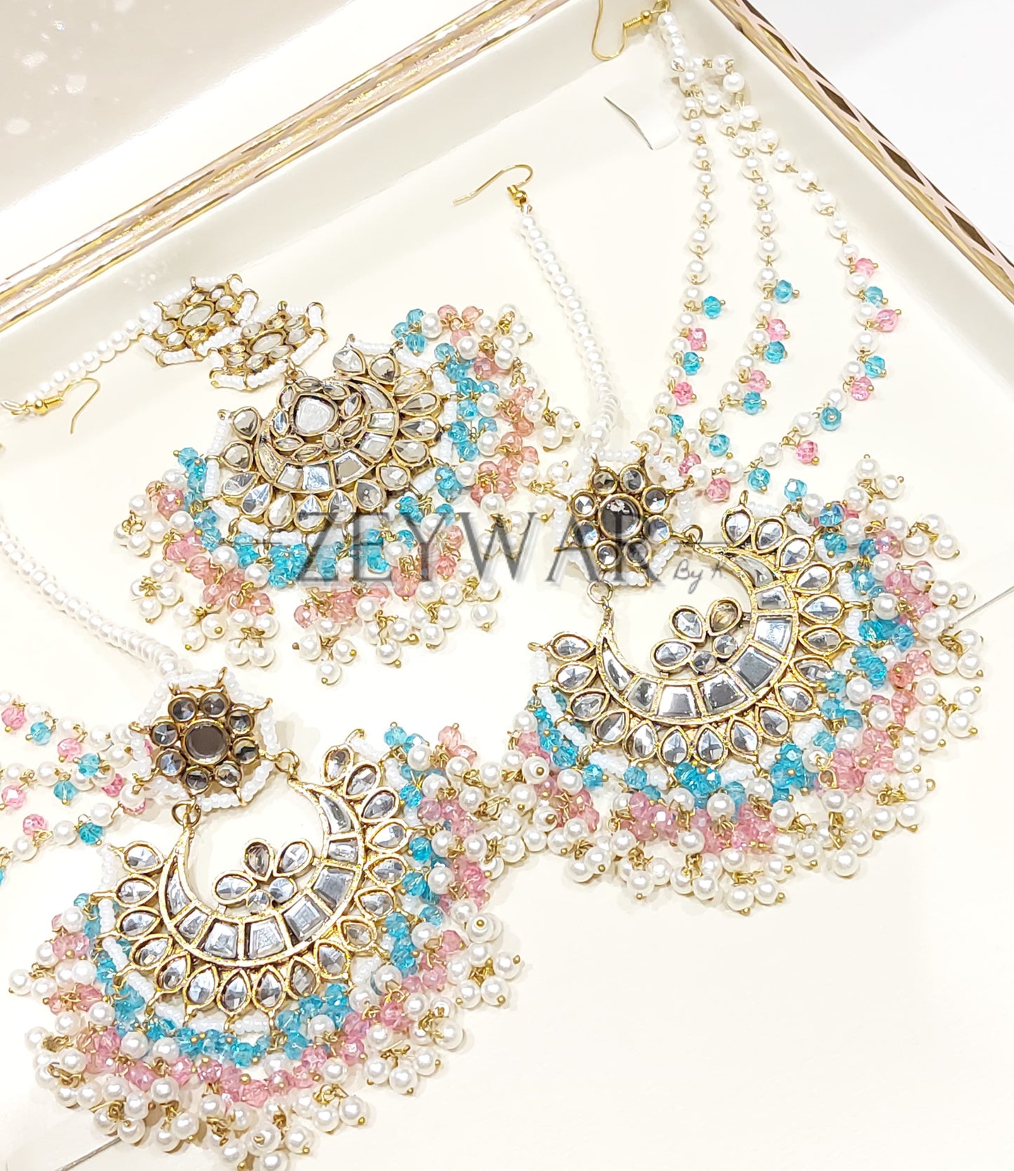 UROOJ | Pakistani Style Kundan Earring & Tikka