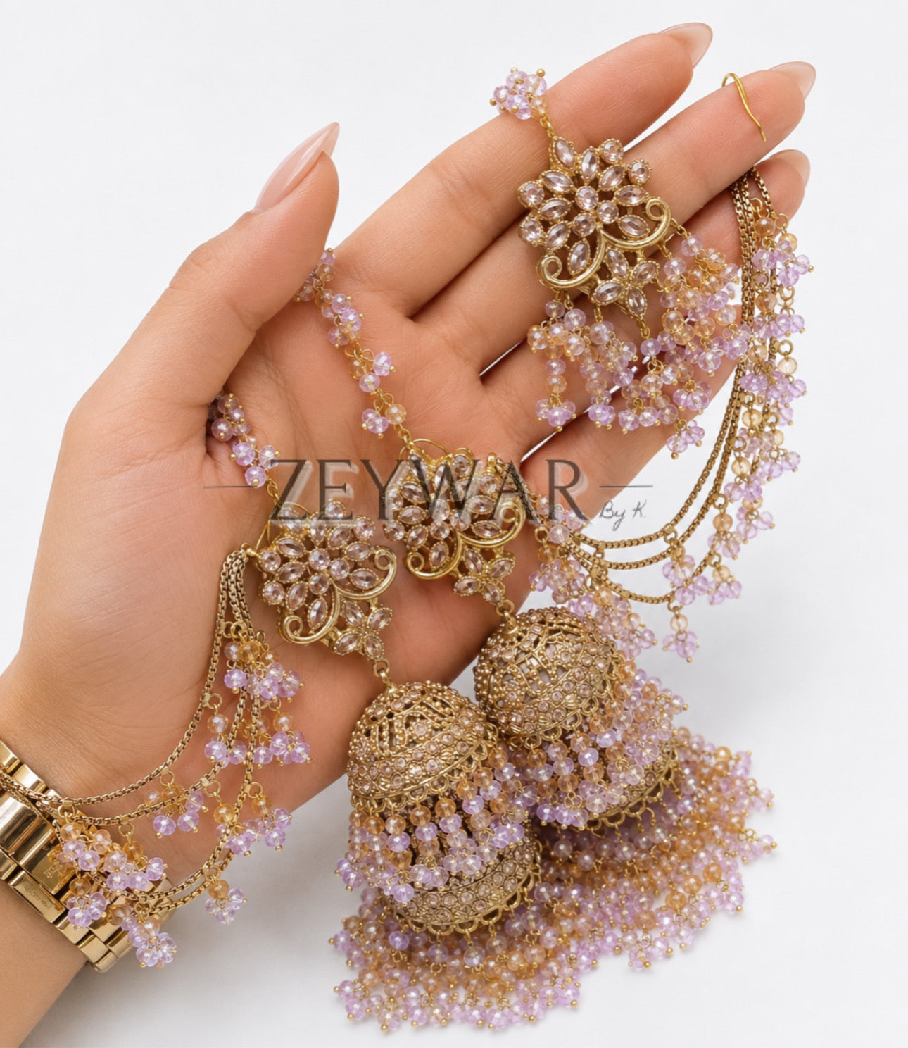 ANAHITA | Gold-plated Double Layer Jhumki’s & Tikka