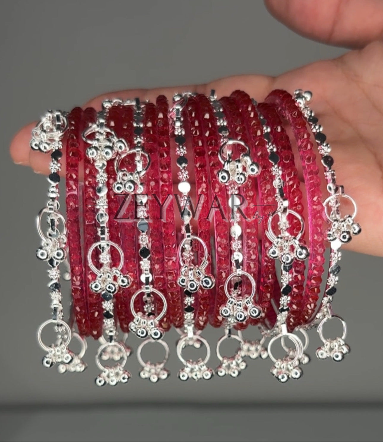 SEERAT | Pink | Glass & Kashmiri Bangles