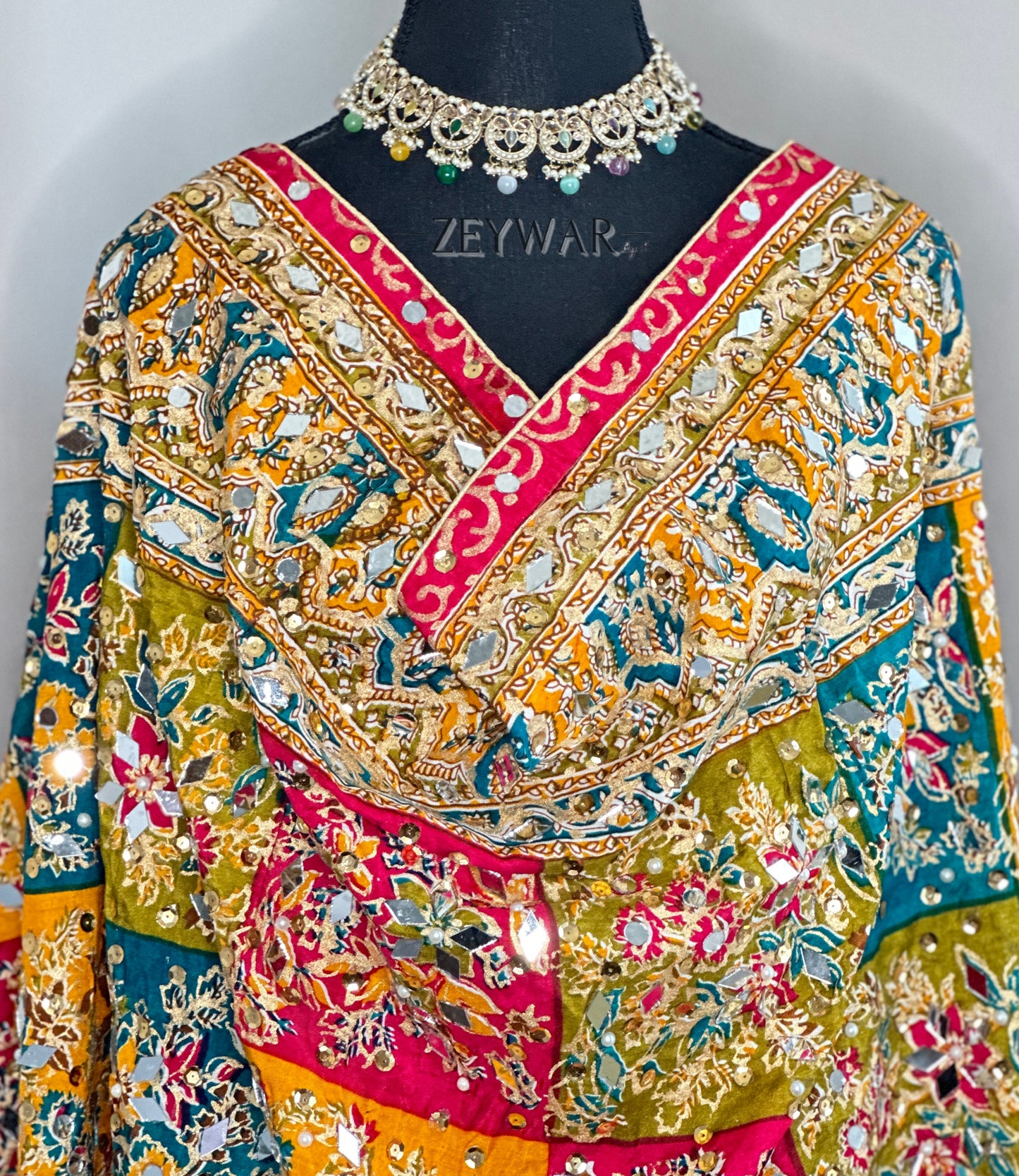 PAKISTANI DUPATTA | Green, Red, Turquoise, Yellow | Limited Launch