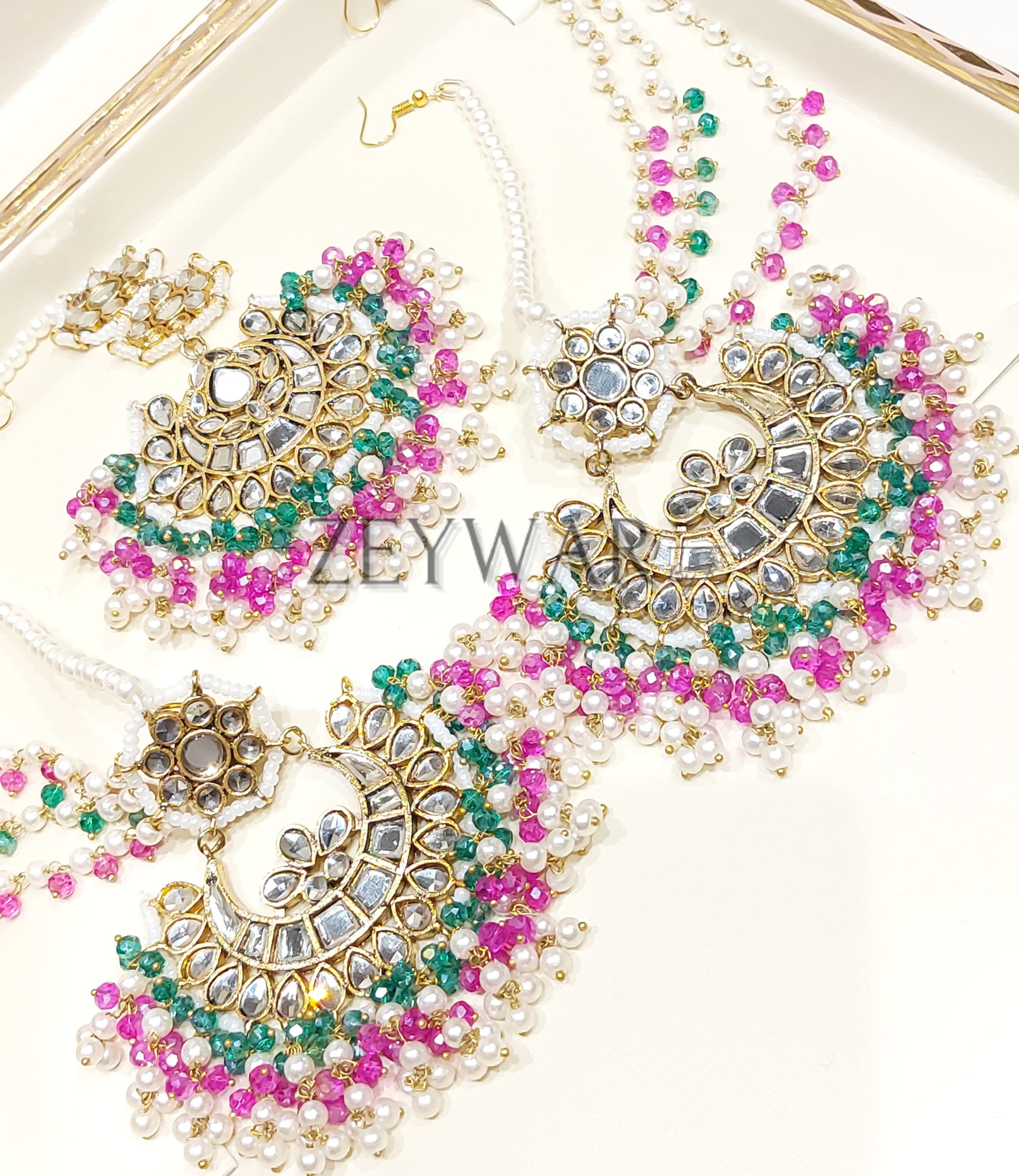 UROOJ | Pakistani Style Kundan Earring & Tikka