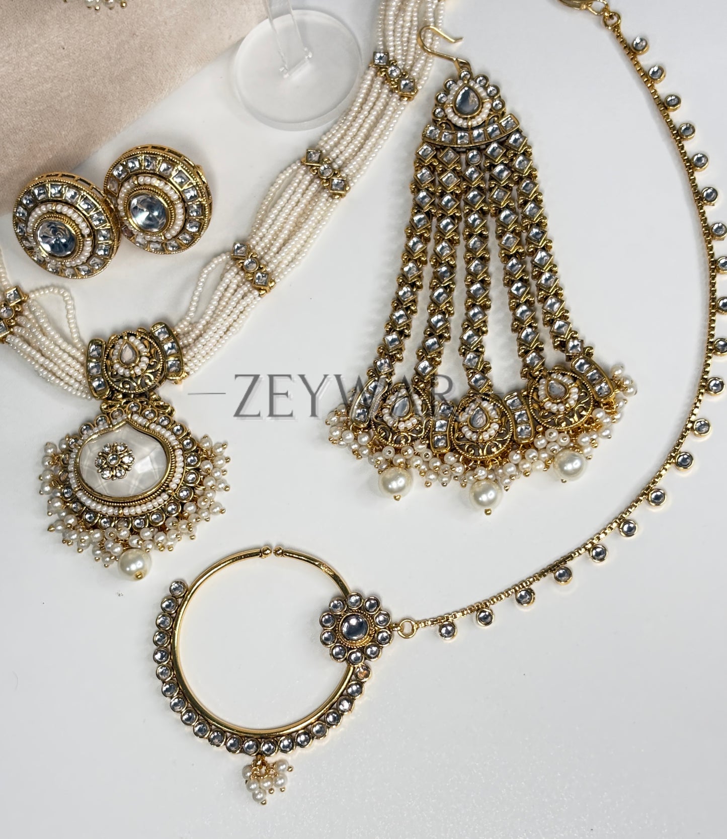 IQRAH | 8 Piece Gold-Plated Kundan Bridal Set