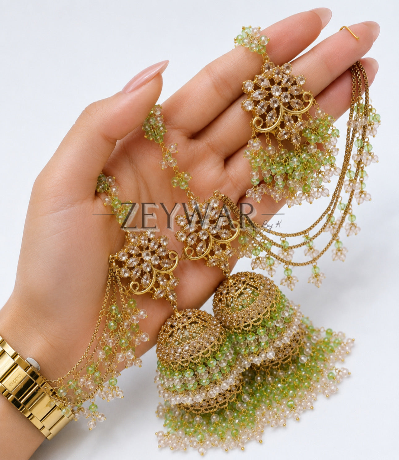 ANAHITA | Gold-plated Double Layer Jhumki’s & Tikka