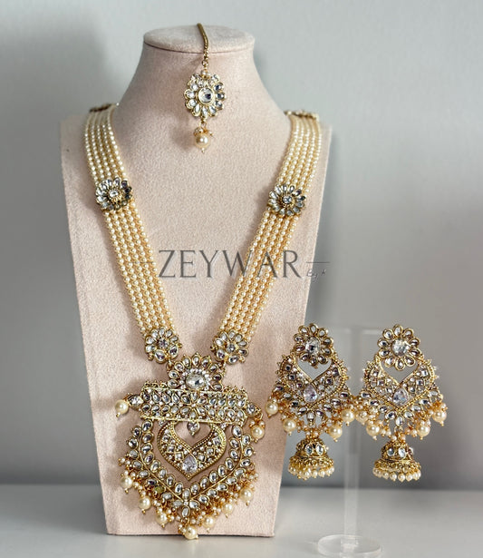 FARIDAH | Kundan Mala with Oversized Earrings & Tikka