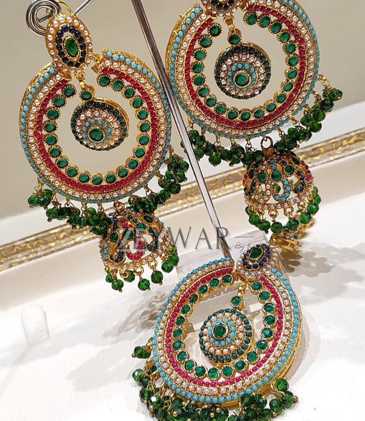 FILZA [MULTI] | Oversized Earrings & Tikka