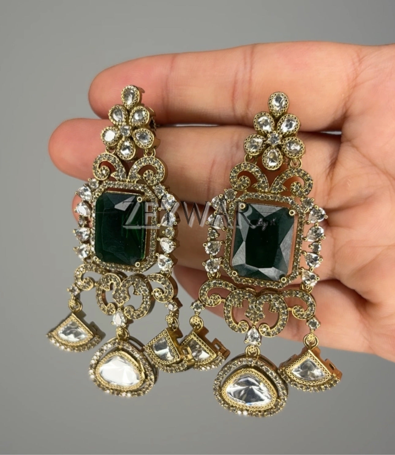 SHIFA | Moissanite Earrings with Victorian Polish