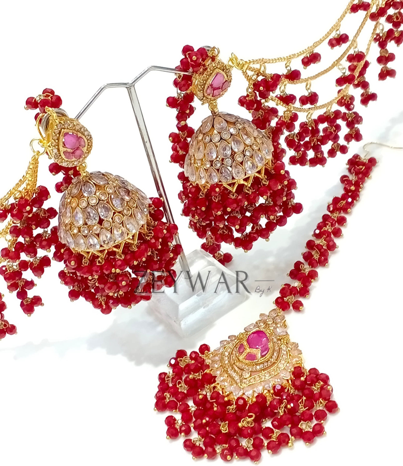 FATIM | Gold Plated Earring & Tikka