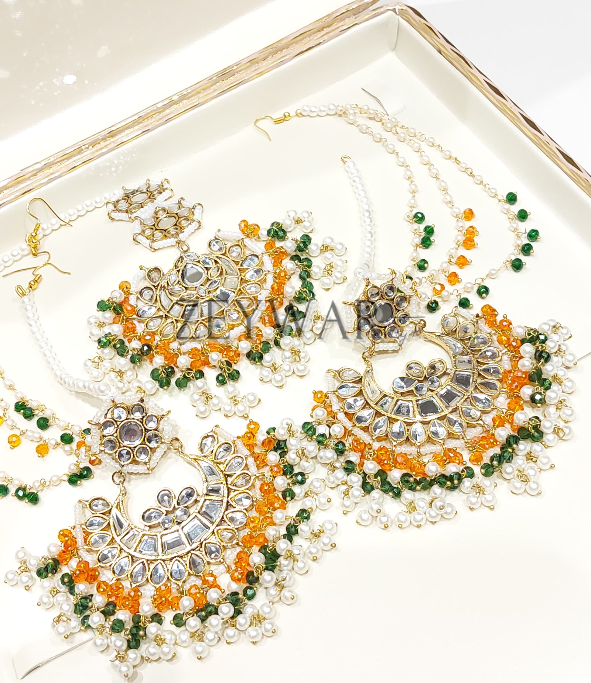 UROOJ | Pakistani Style Kundan Earring & Tikka
