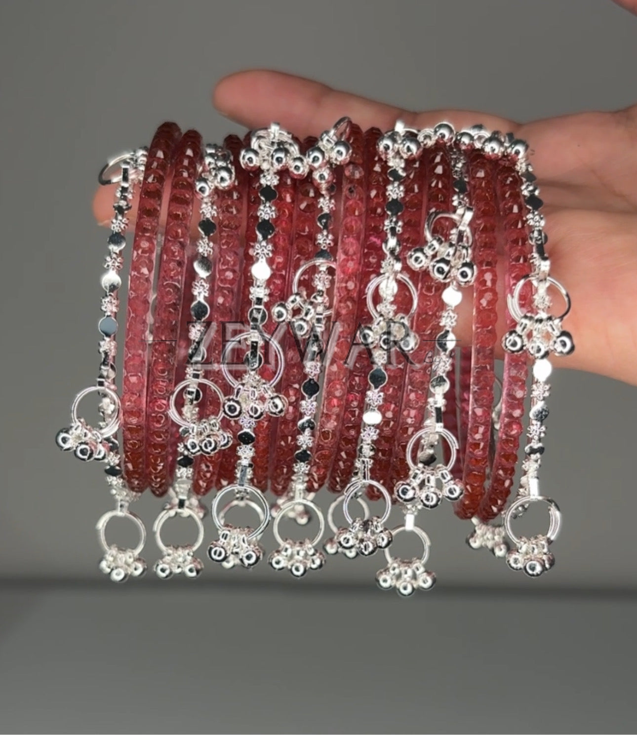 SEERAT | Red | Glass & Kashmiri Bangles