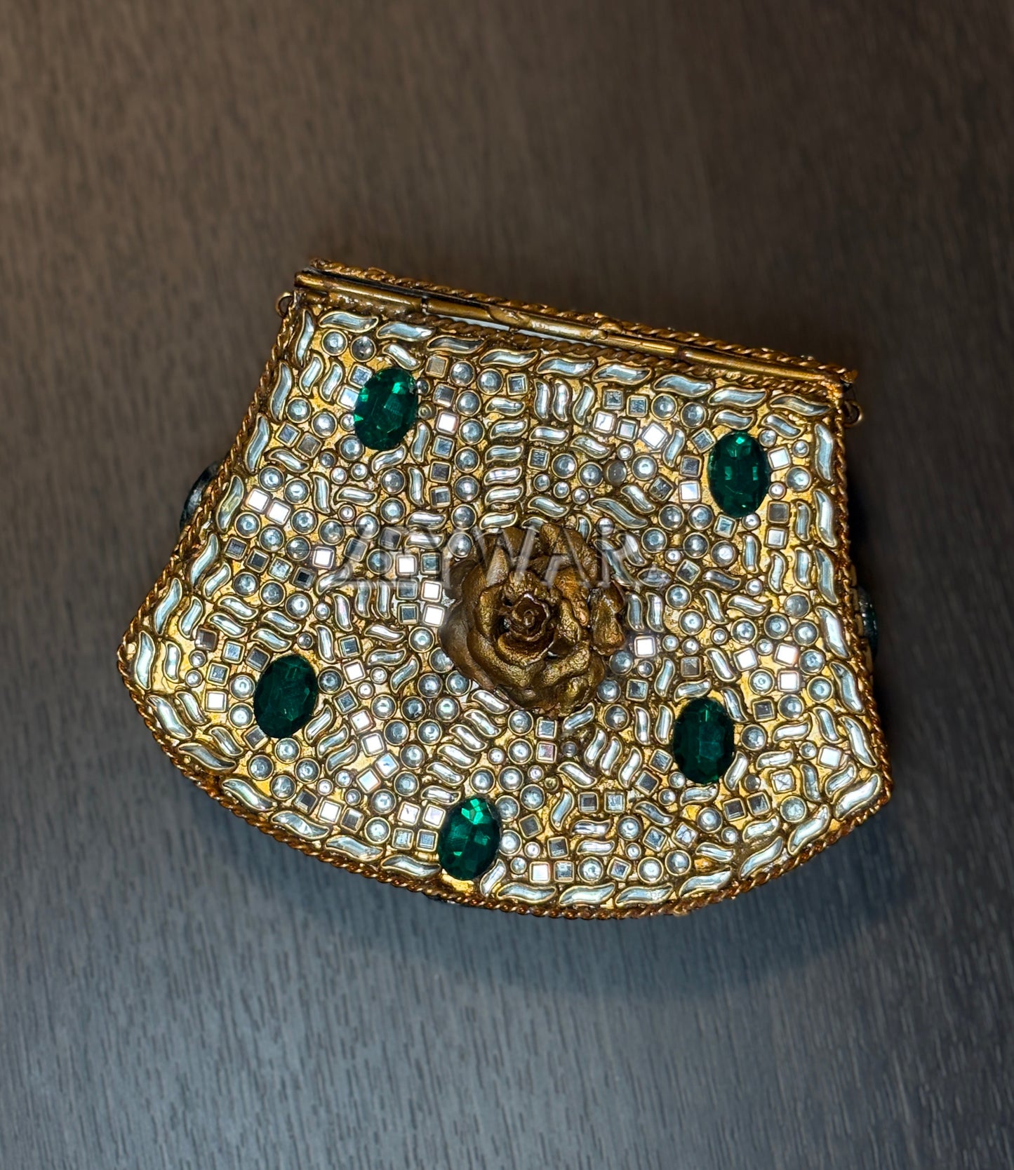 RESHMA | Small Metal & Kundan Clutch