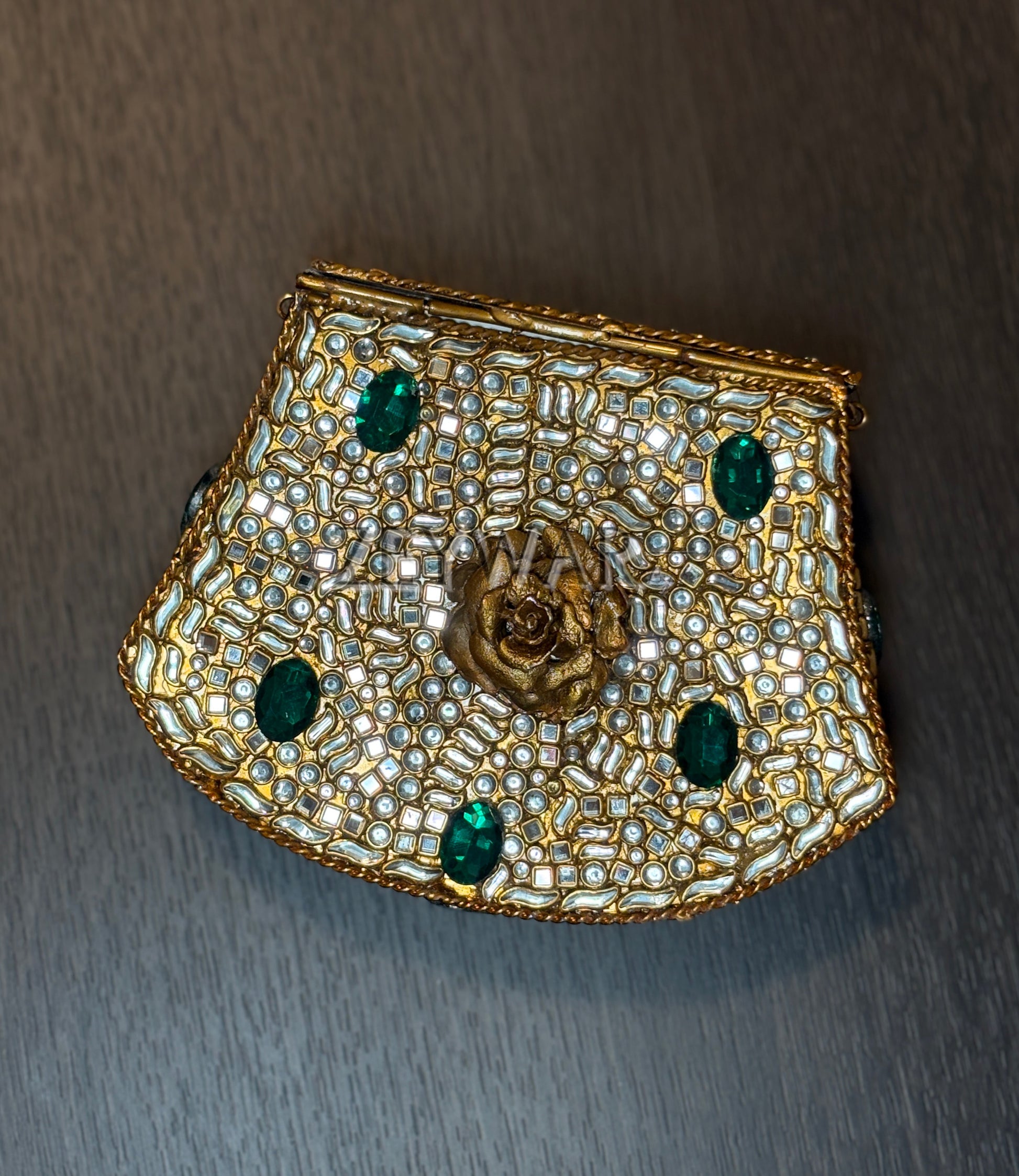 RESHMA | Small Metal & Kundan Clutch