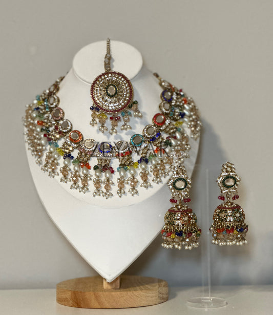 ANEESA | Semi Bridal Mirror & AD Set