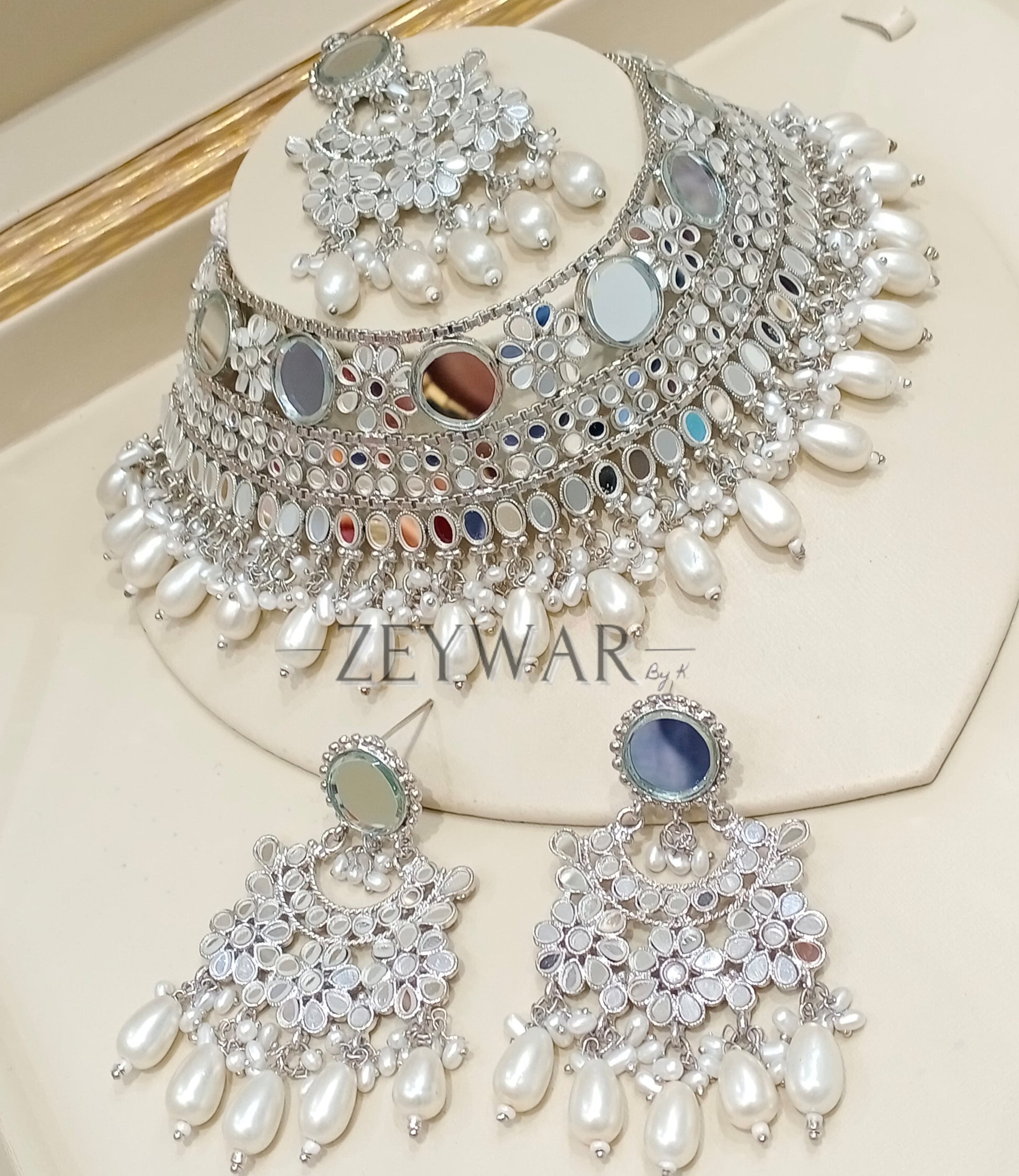 SUNBUL | Silver Mirror Work Set