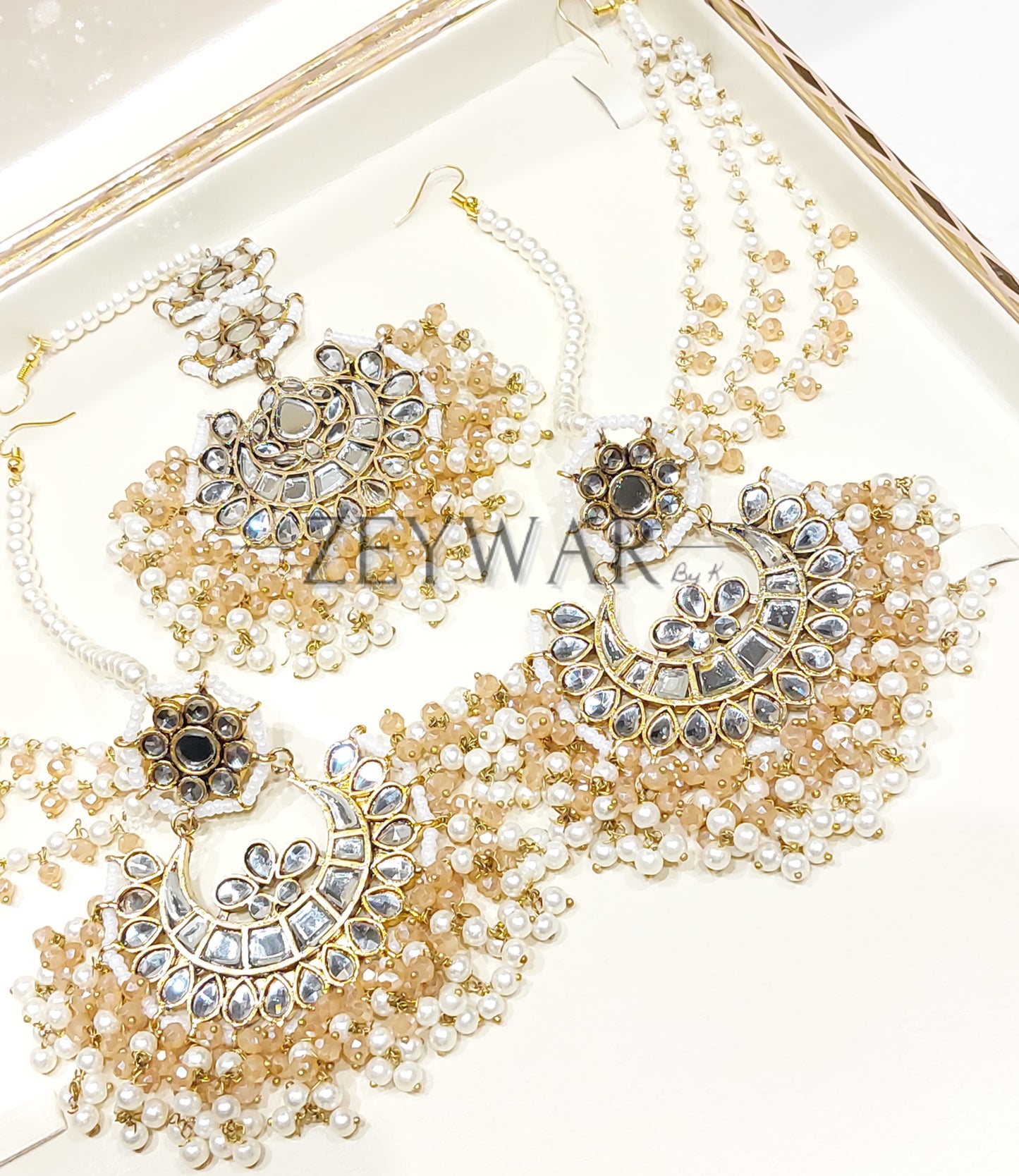 UROOJ | Pakistani Style Kundan Earring & Tikka