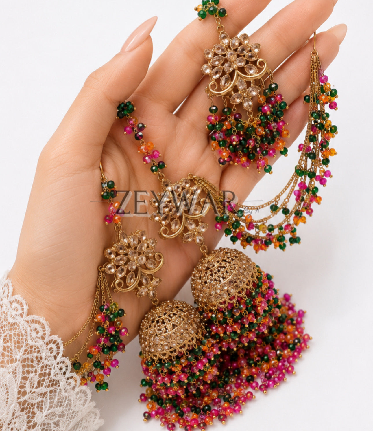 ANAHITA | Gold-plated Double Layer Jhumki’s & Tikka