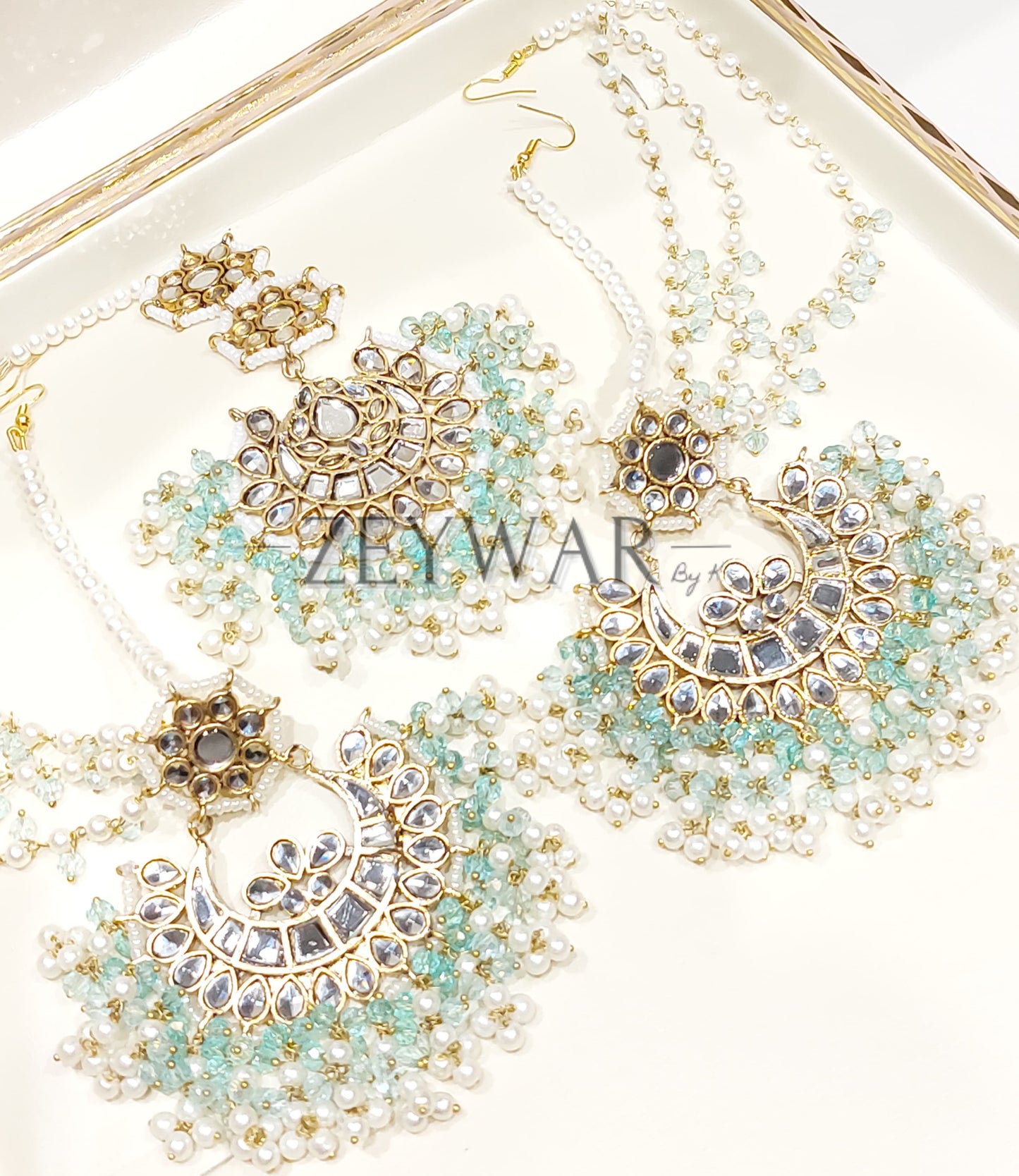 UROOJ | Pakistani Style Kundan Earring & Tikka