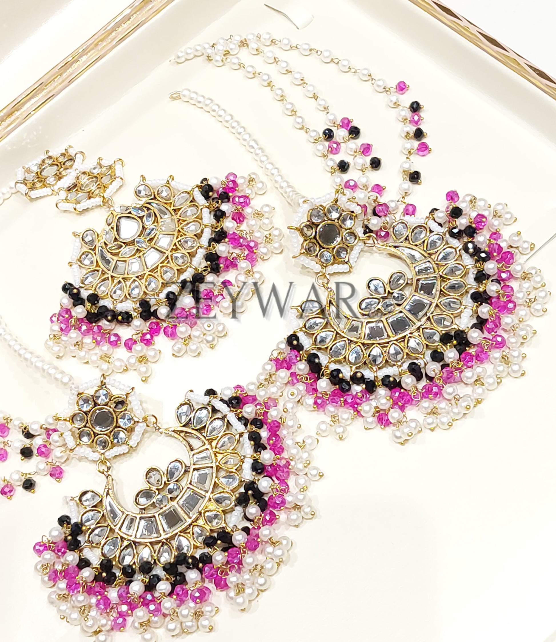 UROOJ | Pakistani Style Kundan Earring & Tikka