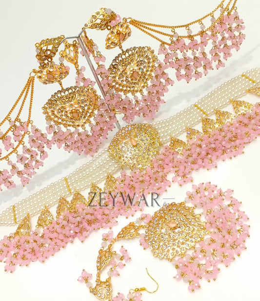 ALISHBA | Gold Plated Pakistani Style Jadau Choker Set