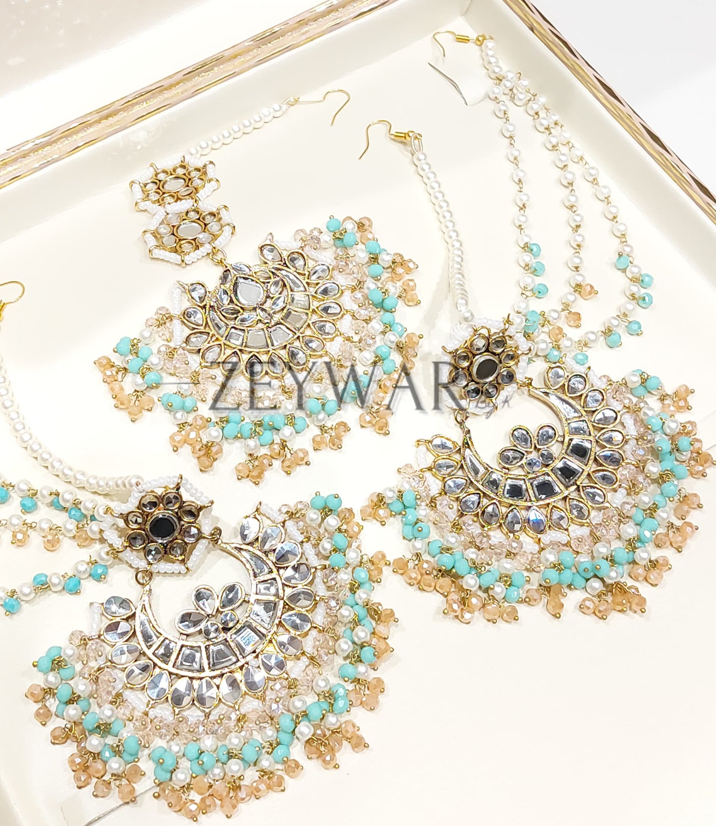UROOJ | Pakistani Style Kundan Earring & Tikka