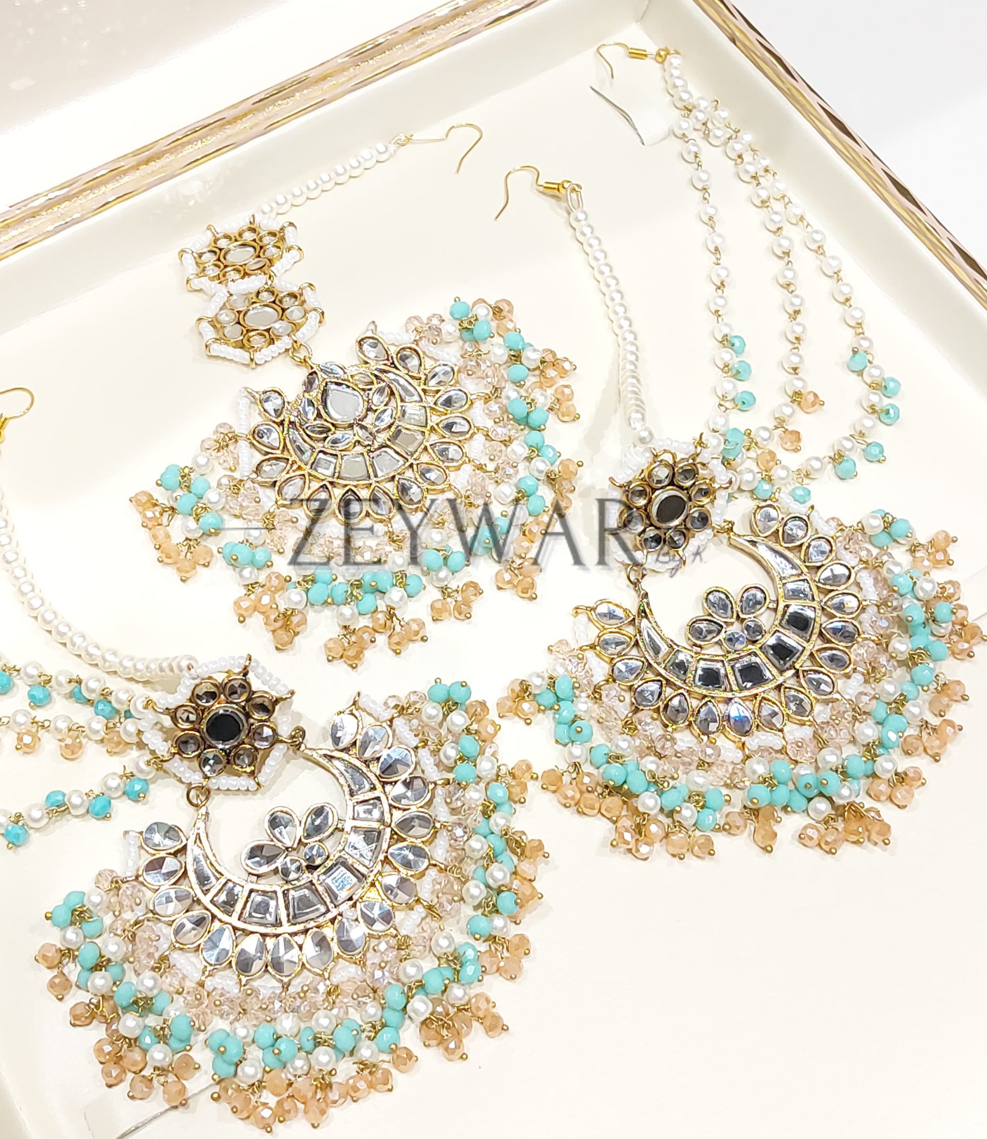 UROOJ | Pakistani Style Kundan Earring & Tikka