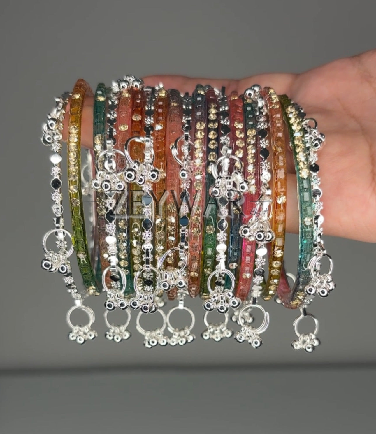 MUBEENA | Multicolour | Glass & Kashmiri Bangles