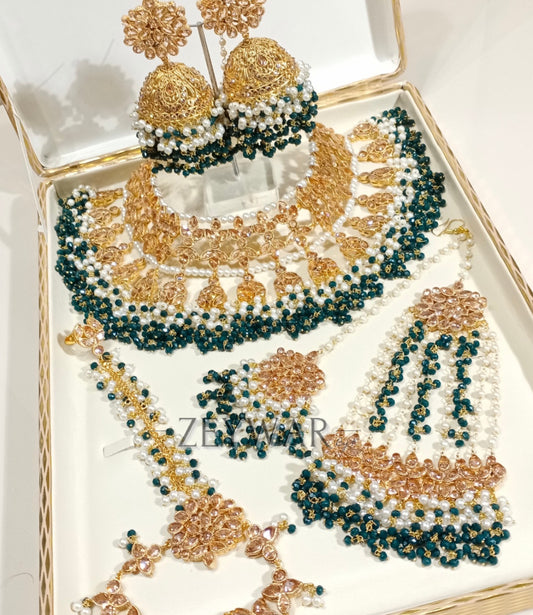 ARIFA | Five Piece Gold Plated Pakistani Style Bridal Set
